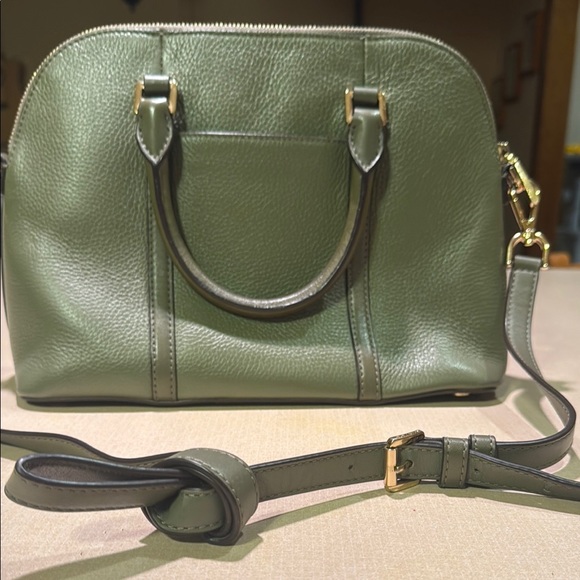 Michael Kors Green Leather Satchel with Gold Hardware - Picture 2 of 8